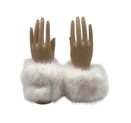 Polswarmer Wrist Cuff fake fur long art. 843-8 - ecru