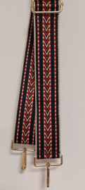 Losse schouderband/bag strap art.nr. 3018 - donkerblauw/rood