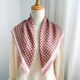 Shawl vierkant Printed 68 x 68 art. 68252 - roze