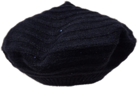 Damesbaret art. MCZ-F06 - donkerblauw gemêleerd