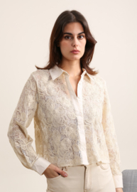 JH damesblouse met kant art. 28606 - beige