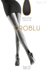 Oroblu Riga 20 Back Seam panty  - zwart