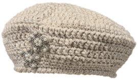 Gehaakte kinderbaret Maria 8 - zandkleur gemêleerd