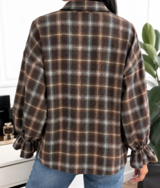Damesblouse Plaid Check art. 2651 - bruin