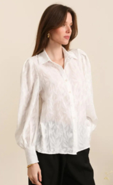 Damesblouse met bladmotief art. 9247 - wit