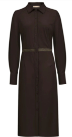 TRIPLE NINE jurk met knoopsluiting art. JK-51811 - donkerbruin