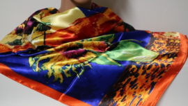 Damesshawl art. C374 - oranje/blauw/geel