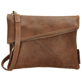 MicMacbags schoudertas Marrakech art. 20673 - cognac/bruin