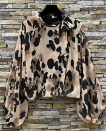 ES plissérok Lorris leopard art. 6088 - beige/zwart