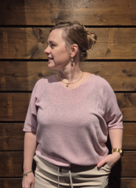 Triple Nine zomertrui met lurex KM Gaia art. 24222 - roze/zilverkleur