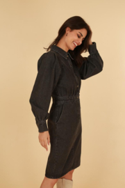 Daphnea denim jurk art. 5082 - zwart