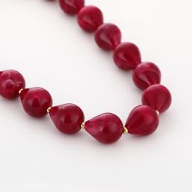 Kralenketting Jeanne art. 19397 - rood gemarmerd