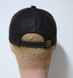 City Sport baseball cap leder art. 890101 - donkerbruin