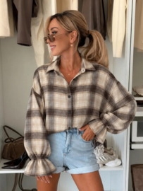 Damesblouse Plaid Check art. 2650 - beige