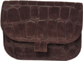 Schoudertas Vitta Croco suède art. L808 - bordeaux