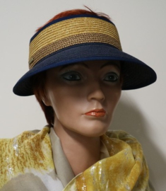 Hatland zonneklep Wenke art. 37129 - donkerblauw/okergeel