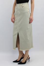 Rok stretchdenim kuitlengte Newplay art. 6913 - beige