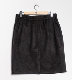 Rok suèdine Zip knielengte art. 3521 - zwart