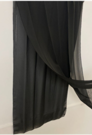 Stola/avondshawl langwerpig chiffon Lauti art. ET01 - zwart