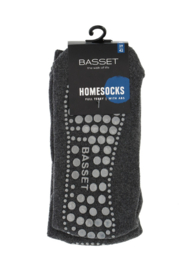 Basset unisex huissokken met antislip art. 8615 - donkergrijs