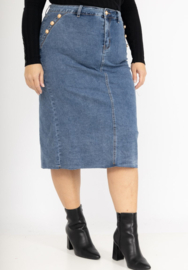 Rok stretchdenim Bestiny Button art. 1796 - blauw