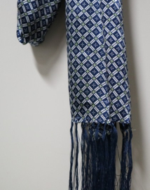 Herenshawl Silk art. 2215 - blauw/offwhite