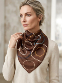 Shawl vierkant Circle 95 x 95 art. 9502 - bruin