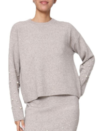 Dix-11 fijngebreide rok met parels art. TC033B - taupe