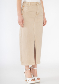 ViviD stretchdenim rok Button art. B101 - beige/zand