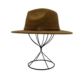 Dameshoed Fedora suèdine art. CX412-4 - camel/cognac