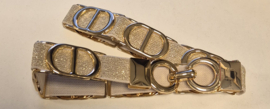 Damesriem elastisch met D-schakels art. 3500 - goud/goud