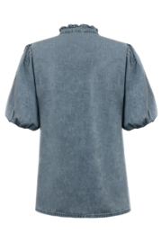 TRIPLE NINE damesblouse Jeans art. BLS-5917 - jeansblauw