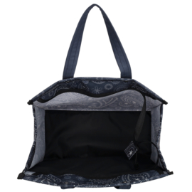 Beagles Shop & Go boodschappentas Paisley art. 47103 - blauw/wit