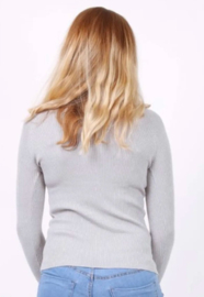 Whoo fijngebreide coltrui met lurex art. 8209 - lichtgrijs