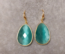 Sweet7 oorbellen art. 5462 - zeegroen/goud