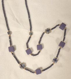 Ketting lang art. 7789 - paars/goudkleur