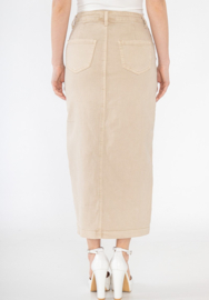 ViviD stretchdenim rok Button art. B101 - beige/zand