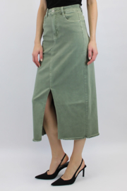 Rok stretchdenim kuitlengte Newplay art. 6913 - groen