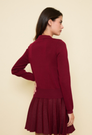 Clara fijngebreide cardigan art. 9186 - burgundy