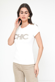 J&H T-shirt Chic Gold art. 5909 - offwhite/goudkleur