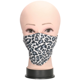 Mondmasker / mondkapje Leopard art. 924 - grijs