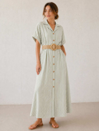 Doorknoopjurk Alyra art. 1022 - groen
