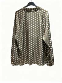 Damesblouse Polkadot art. 37069 - groen/wit
