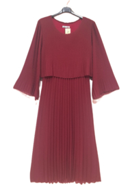 Damesjurk Elegance plissé uni art. 2561 - donkerrood