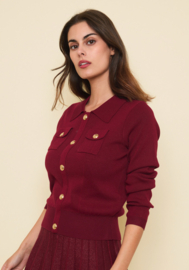 Clara fijngebreide cardigan art. 9186 - burgundy