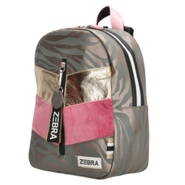 Zebra rugzak Girls art. 60226 - dark silver / pink