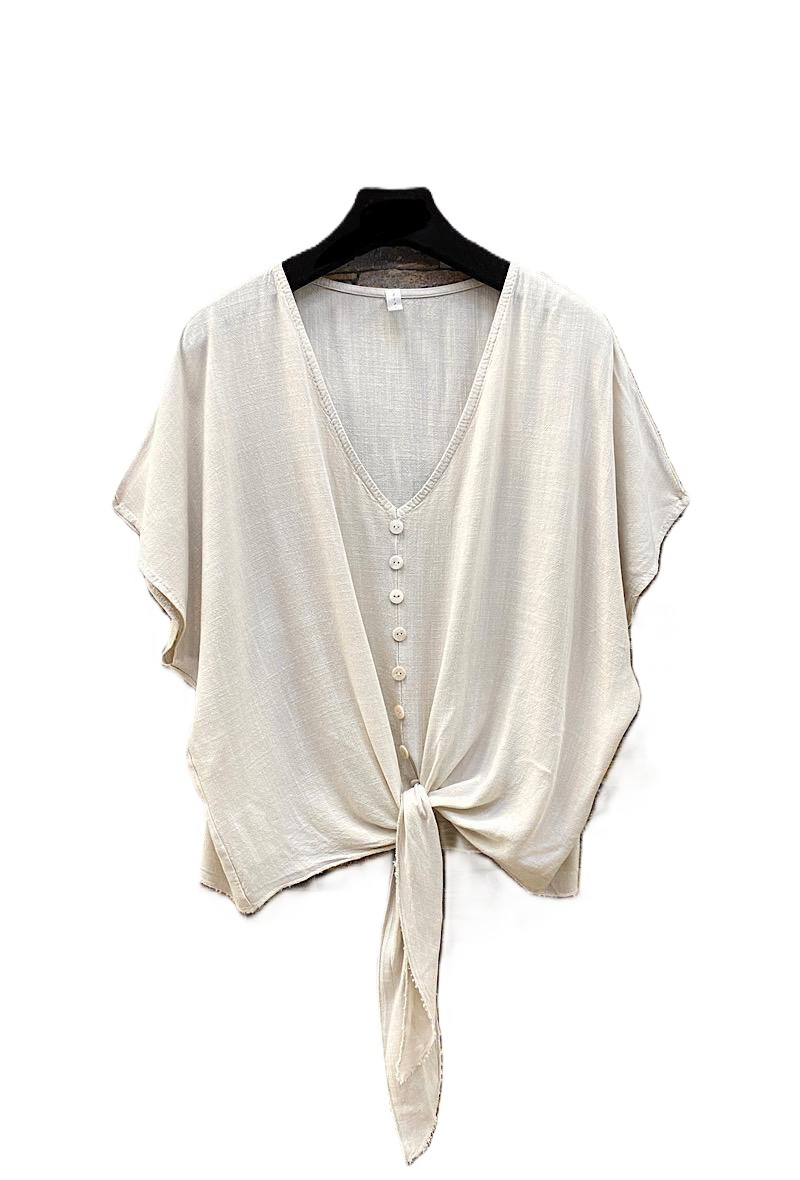 ES damesblouse Billie art. 3195 - beige/zand