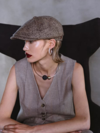 Alfonso d'Este newsboy cap Kyoto art. 47659 - beige/bruin