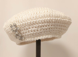 Gehaakte kinderbaret Maria 8 - crême