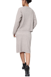 Dix-11 fijngebreide rok met parels art. TC033B - taupe